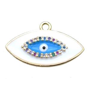 copper eye pendant with white enameling, gold plated, approx 12-23mm [FN15582]