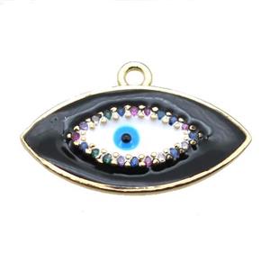 copper eye pendant with black enameling, gold plated, approx 12-23mm [FN15583]