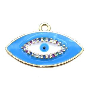copper eye pendant with blue enameling, gold plated, approx 12-23mm [FN15584]