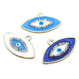 copper eye pendant with enameling, mix color, gold plated, approx 12-23mm [FN15586]