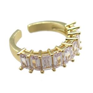 copper Rings paved zircon, gold plated, approx 18mm dia [FN15711]