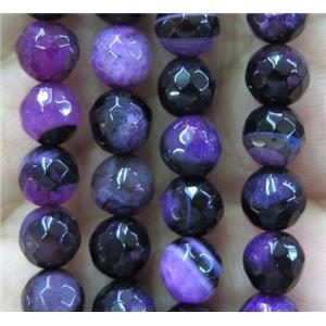 purple druzy agate beads, faceted round, approx 6mm dia [GA1029]