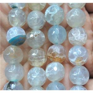 Agate beads, faceted round, lt.green, approx 10mm dia [GA1047-10MM]