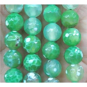 green fired Agate beads, faceted round, approx 10mm dia [GA1058-10MM]