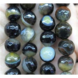 yellow druzy Agate beads, faceted round, approx 10mm dia [GA1070-10MM]