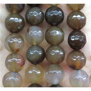Agate beads, faceted round, coffee, approx 10mm dia [GA1072-10MM]