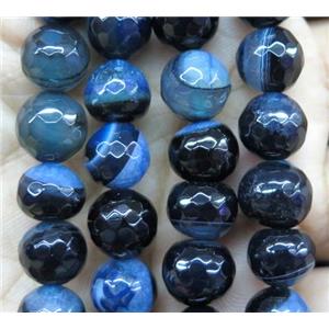 blue druzy Agate beads, faceted round, approx 10mm dia [GA1073-10MM]
