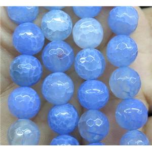 blue veins Agate beads, faceted round, approx 10mm dia [GA1079-10MM]