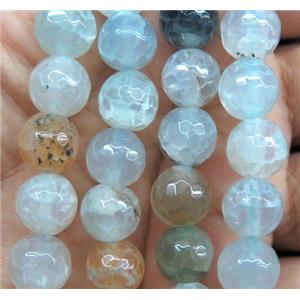 Agate beads, faceted round, lt.green, approx 10mm dia [GA1087-10MM]