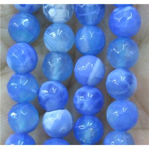 blue Agate beads, faceted round, approx 6mm dia [GA1092]