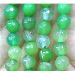 olive Agate bead, faceted round, approx 6mm dia [GA1093]