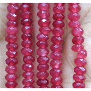 ruby jade bead, faceted rondelle, approx 2x4mm [GA1101]