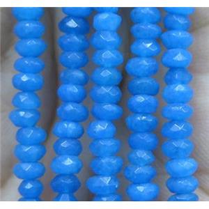 blue jade bead, faceted rondelle, approx 2x4mm [GA1102]