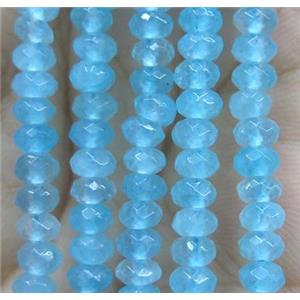 aqua jade bead, faceted rondelle, approx 2x4mm [GA1103]