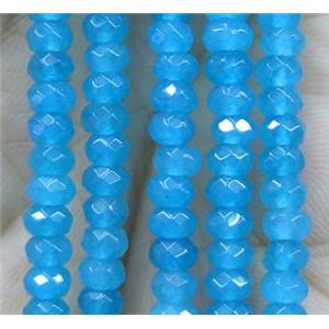 skyblue jade bead, faceted rondelle, approx 2x4mm [GA1106]