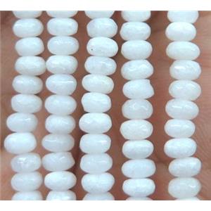 white jade bead, faceted rondelle, approx 2x4mm [GA1108]