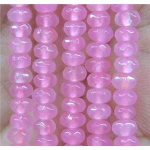 pink jade bead, faceted rondelle, approx 2x4mm [GA1110]