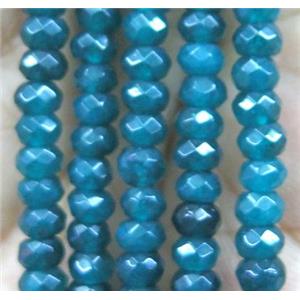 peacock green jade bead, faceted rondelle, approx 2x4mm [GA1111]
