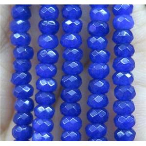 royal blue jade bead, faceted rondelle, approx 2x4mm [GA1113]