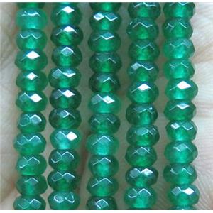 green jade bead, faceted rondelle, approx 2x4mm [GA1114]