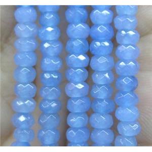 lt.blue jade bead, faceted rondelle, approx 2x4mm [GA1115]