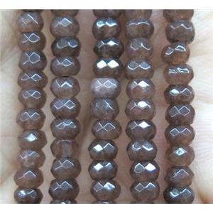 coffee jade bead, faceted rondelle, approx 2x4mm [GA1116]