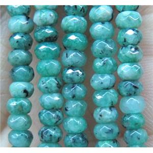 green jade bead, faceted rondelle, approx 2x4mm [GA1118]