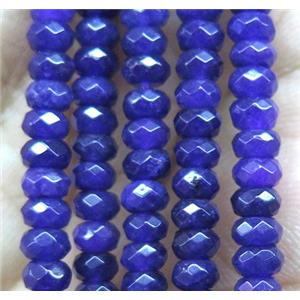 deep blue jade bead, faceted rondelle, approx 2x4mm [GA1121]