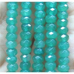 lt.green jade bead, faceted rondelle, approx 2x4mm [GA1128]