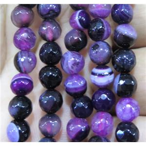 hotpink druzy agate beads, faceted round, approx 6mm dia [GA1165]
