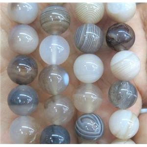 round botswana agate beads, gray dye, approx 6mm dia [GA1172-6MM]