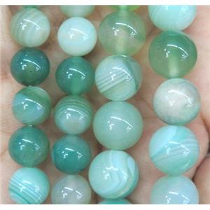 green striped agate beads, round, approx 12mm dia [GA1173-12MM]