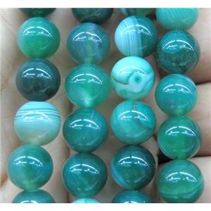 green striped agate bead, round, approx 8mm dia [GA1189-8MM]