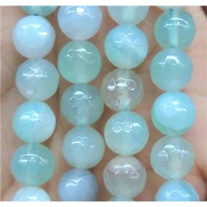 lt.green agate bead, faceted round, approx 4mm dia [GA1193-4MM]