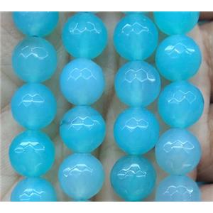 aqua agate beads, faceted round, approx 4mm dia [GA1214-4MM]