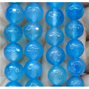 skyblue agate bead, faceted round, approx 4mm dia [GA1216-4MM]