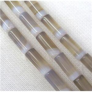 gray stripe Agate beads, column, approx 8x20mm [GA1294]
