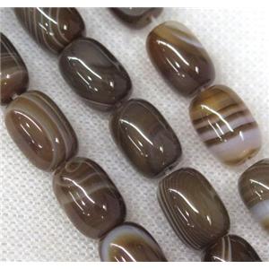 coffee stripe Agate barrel beads, approx 10x13mm [GA1300]