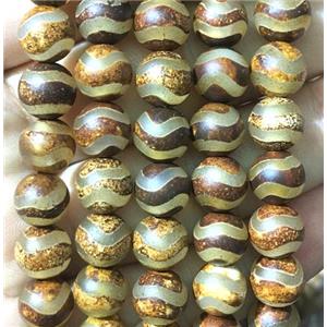 round tibetan agate beads, approx 12mm dia [GA1315-12MM]
