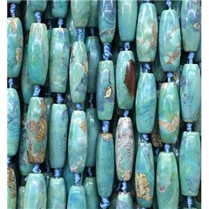 tibetan agate rice beads, green, approx 13x40mm [GA1317]