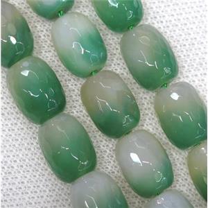 green Agate beads, faceted barrel, approx 12x16mm, 24pcs per st [GA1326]
