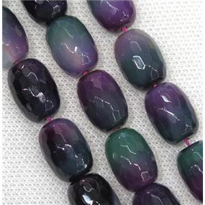 Agate beads, faceted barrel, approx 12x16mm, 24pcs per st [GA1328]