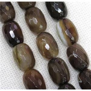 coffee Agate beads, faceted barrel, approx 12x16mm, 24pcs per st [GA1329]