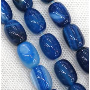 blue Agate barrel Beads, approx 10x15mm, 28pcs per st [GA1334-10X15MM]