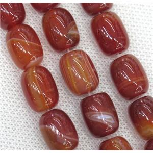 red Agate barrel Beads, approx 10x15mm, 28pcs per st [GA1335-10X15MM]