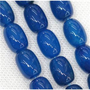 blue Agate barrel Beads, approx 10x15mm, 28pcs per st [GA1340-10X15MM]