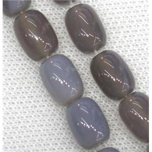 gray Agate barrel Beads, approx 10x15mm, 28pcs per st [GA1341-10X15MM]
