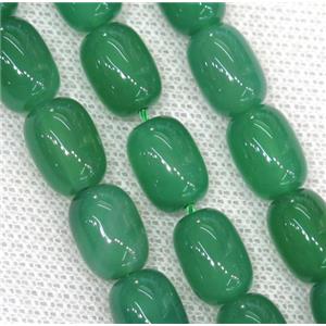 green Agate barrel Beads, approx 13x18mm, 22pcs per st [GA1344-13X18MM]