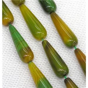 bumblebee Agate teardrop beads, approx 10x30mm, 13pcs per st [GA1346]