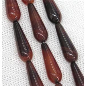 fancy Agate teardrop beads, approx 10x30mm, 13pcs per st [GA1359]